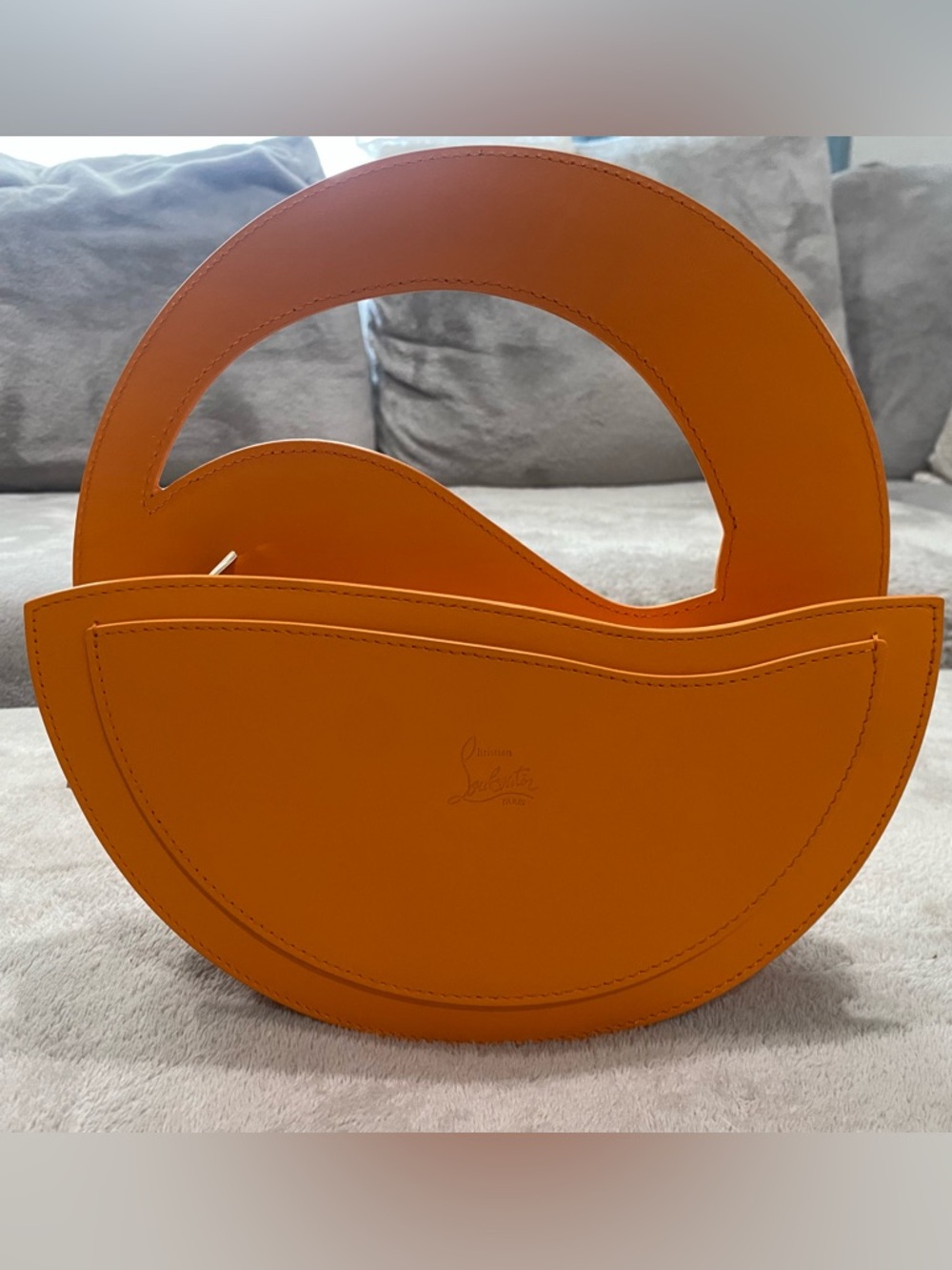 Christian Louboutin Orange Semi-Circle Top-Handle Mini Bag